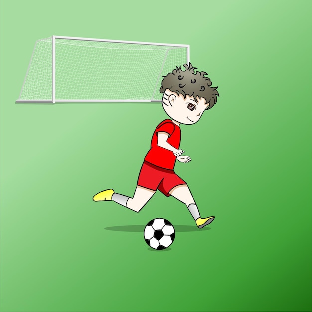 Cartoon van voetballer