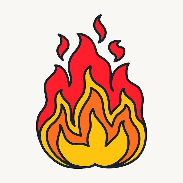 Cartoon vector funny cute Comic characters fire