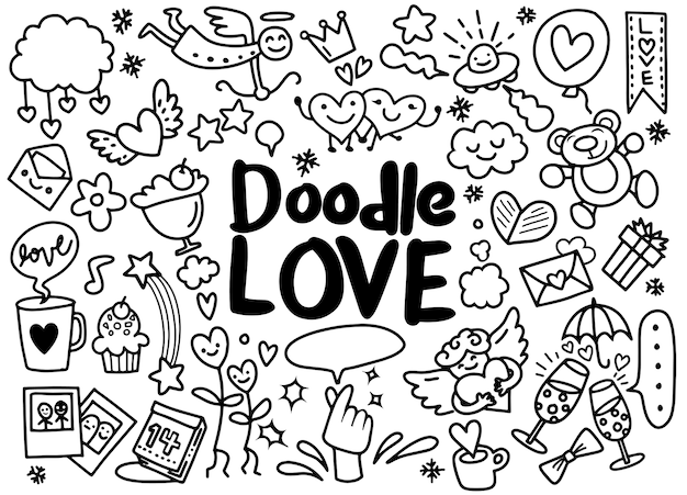 Cartoon vector hand drawn Doodle Love illustration