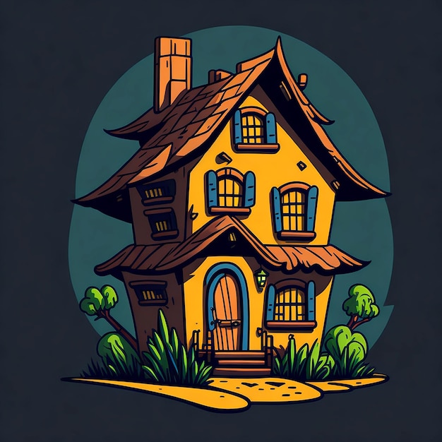 Cartoon vector houseAI_Generated