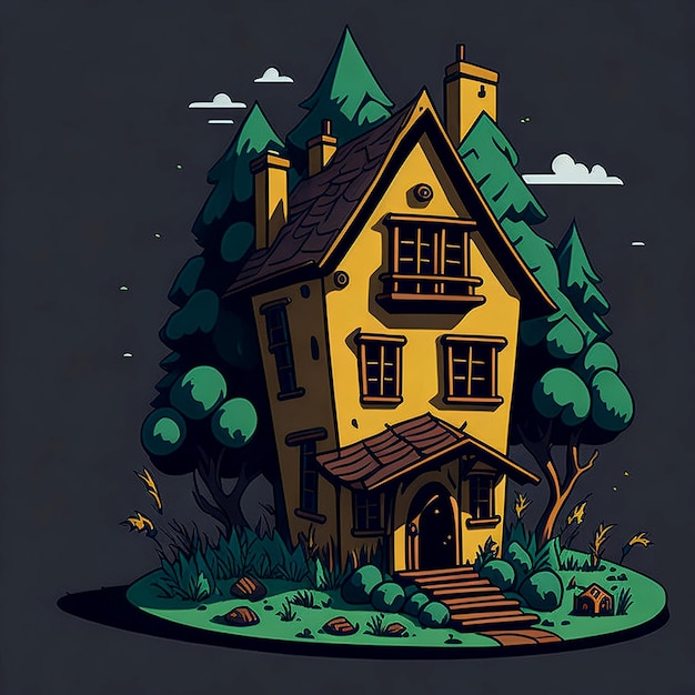 Cartoon vector houseAI_Generated