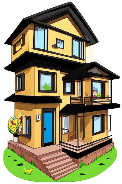 Cartoon vector houseAI_Generated