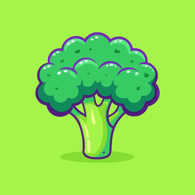 Cartoon Vector Icon Illustratie van een broccoli groente