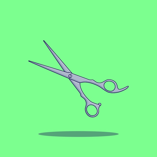 Vector a cartoon vector icon illustration of hair scissors depicting barber's tools object icon concept