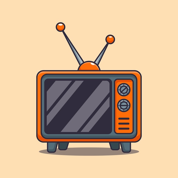cartoon vector illustratie van vintage televisie