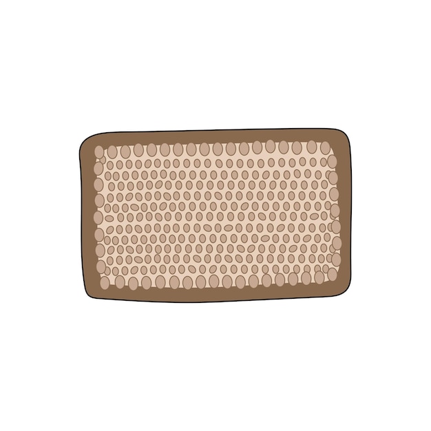 Мультфильм векторная иллюстрация коврик для ванной на иконке пола в стиле каракулей