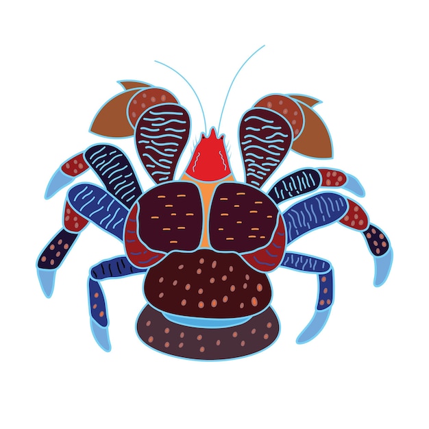 Cartoon Vector illustration coconut crab icon Isolated on White Background