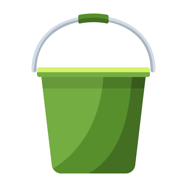 Vector cartoon vector illustration housework equipment tool green bucket