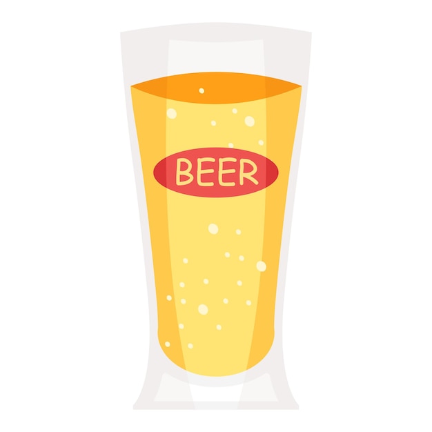 Cartoon vector illustration isolated object cool drink beer glass