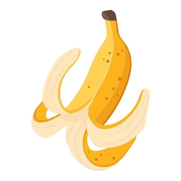 Cartoon vector illustration isolated object food fruit banana skin