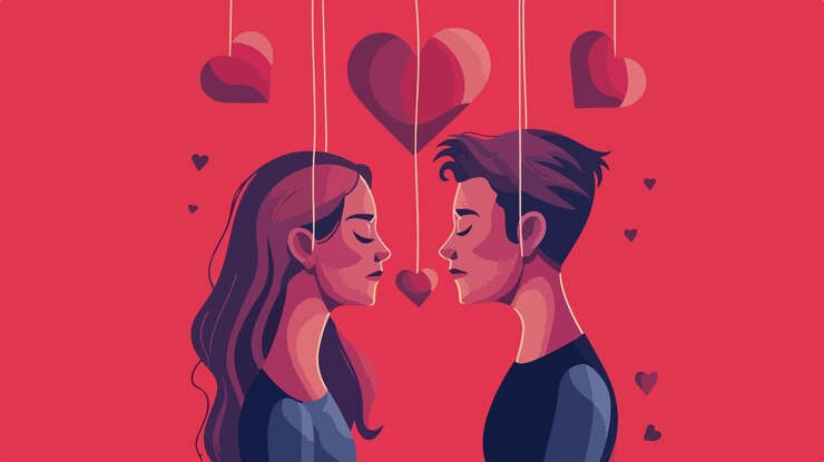 वेक्टर cartoon vector illustration of love control and relationships manipulation concept