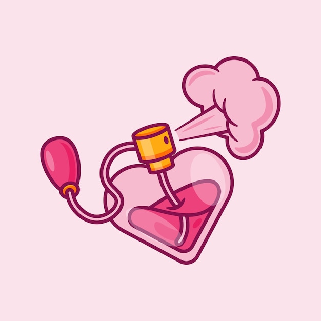 cartoon vector illustration of love perfume