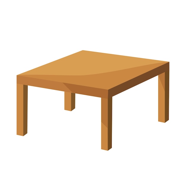 Cartoon vector illustration Wooden table