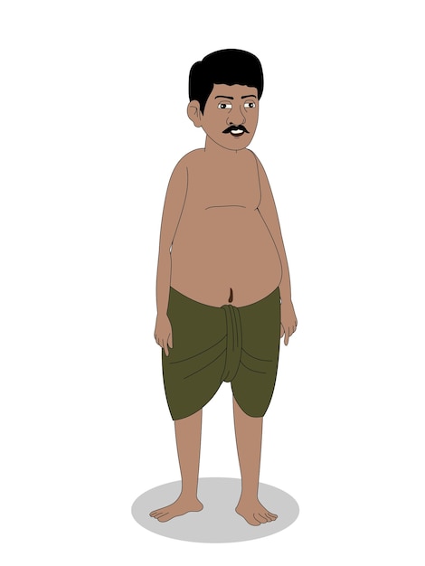 Cartoon Vector of indian male character Indian cartoon character