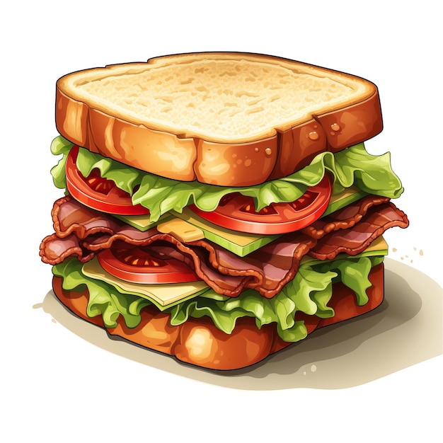 Vector cartoon vector logo blt sandwich vector white background