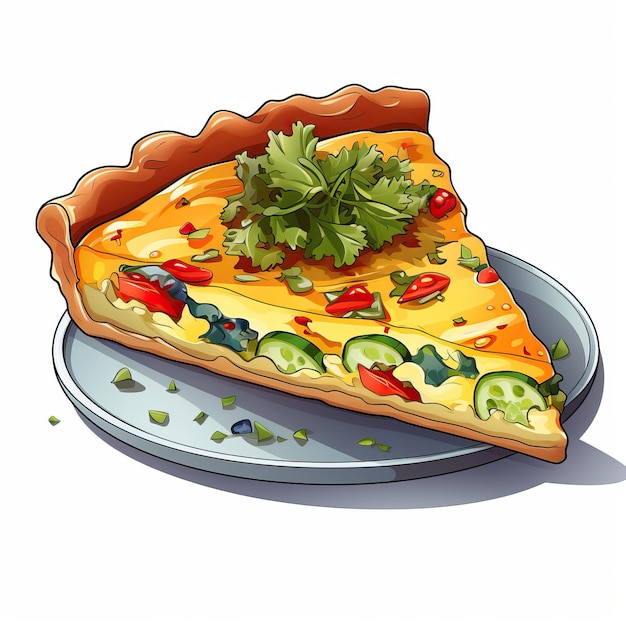 Вектор Логотип векторного мультфильма quiche векторный белый фон изолирован