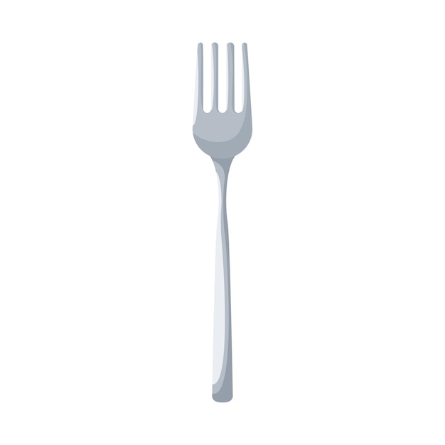 Premium Vector | Cartoon vector metal fork kitchen utensil isolated on white background Premium Vector | Cartoon vector metal fork kitchen utensil isolated on white background