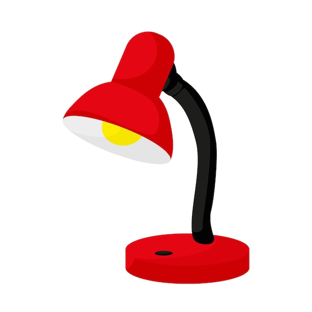 Cartoon vector red table lamp