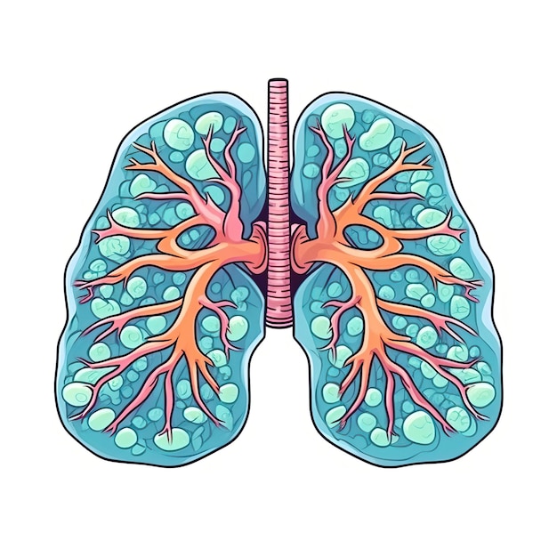 Vector cartoon vector respiratory tissues on white background