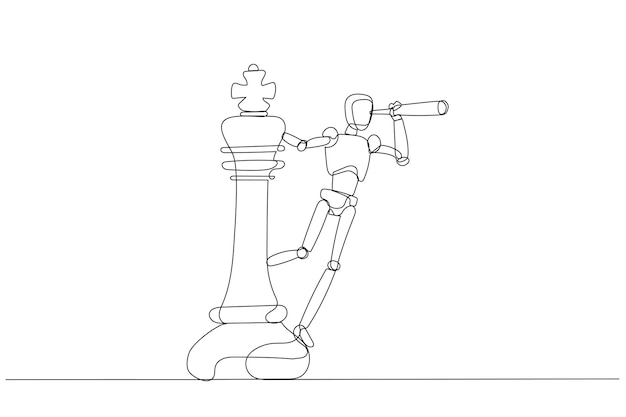 Vettore cartone animato del chatbot vector robotai nella scienza e negli affari su ki