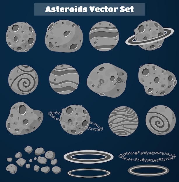 만화 벡터 공간 행성과 소행성입니다.