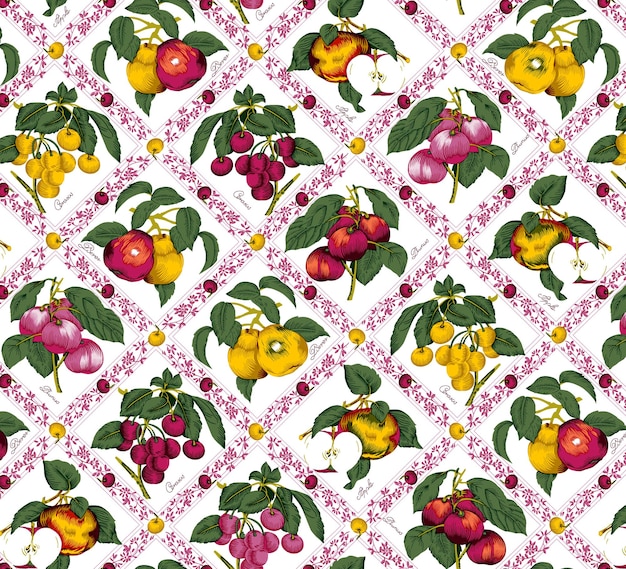 Cartoon vegetables and fruits Digital And Textile Pattern Design