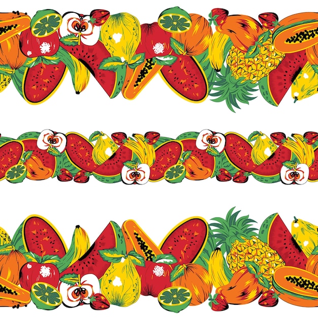 Cartoon vegetables and fruits Digital And Textile Pattern Design