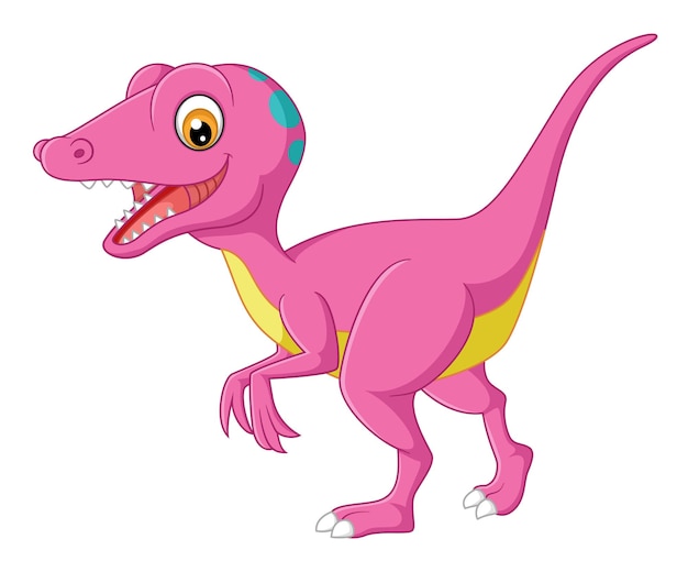 Vector cartoon veliciraptor on white background