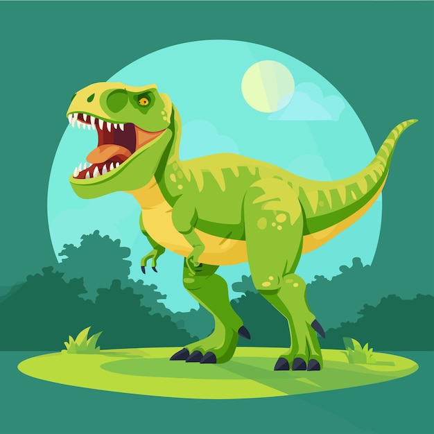 Vector cartoon velociraptor