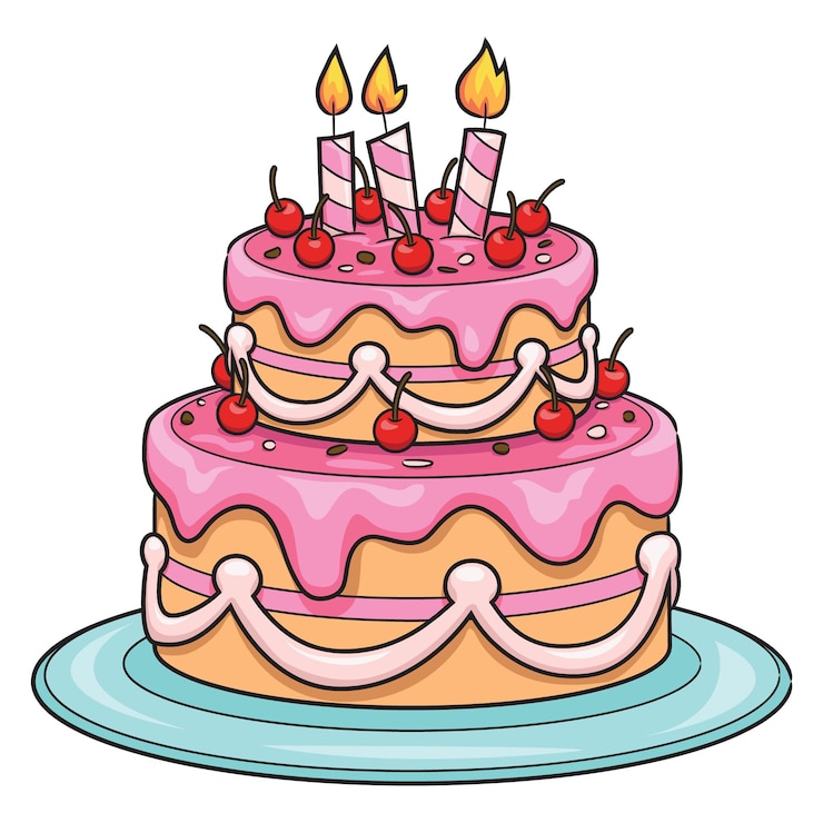 Vector cartoon verjaardagstaart