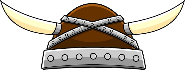 Cartoon viking helm met hoorns vector hand getekende illustratie
