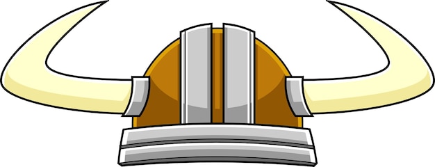 Vector cartoon viking helm met hoorns. vector handgetekende illustratie geïsoleerd op transparante achtergrond