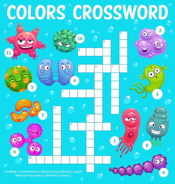 Cartoon viruses microbes and germs crossword