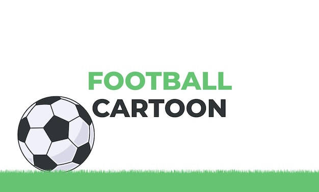 Cartoon voetbal ontwerp op groen gras geïsoleerd met witte achtergrond