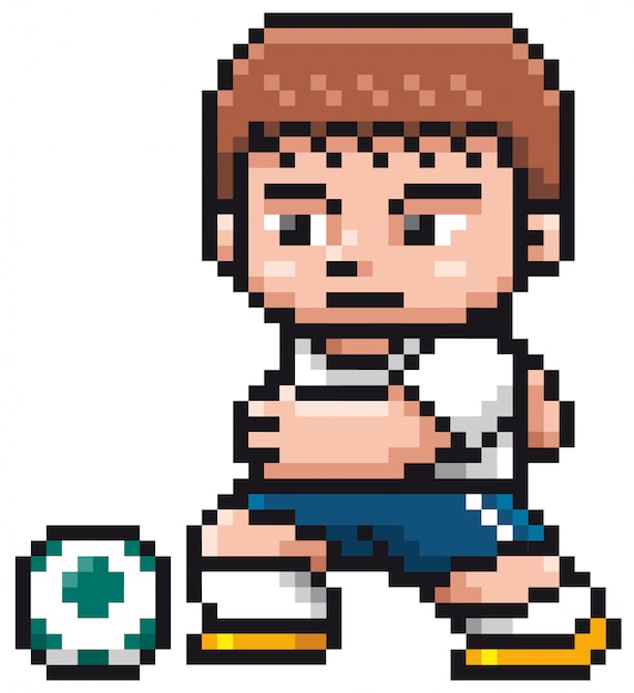 Cartoon voetballer - pixel ontwerp