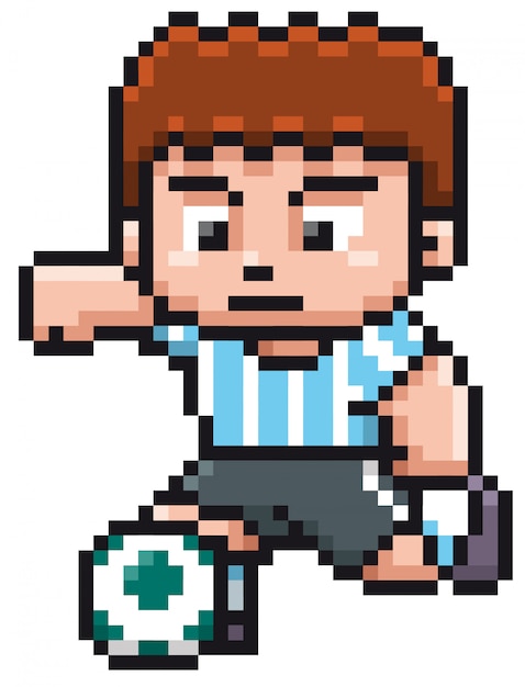 Cartoon voetballer - Pixel ontwerp