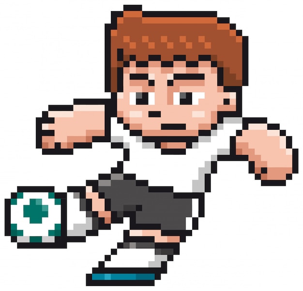 Cartoon voetballer - pixel ontwerp