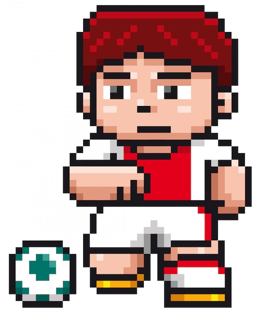 Cartoon voetballer - Pixel ontwerp