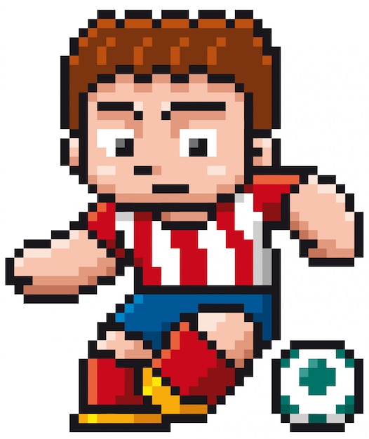 Cartoon voetballer - pixel ontwerp