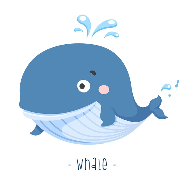 Cartoon walvis spuit water