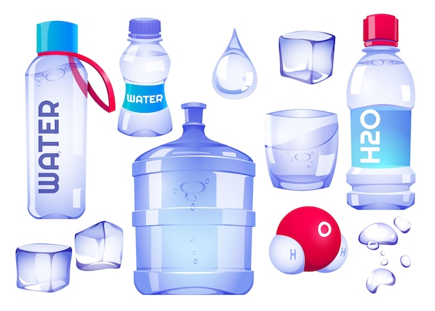 Vector cartoon water collection set