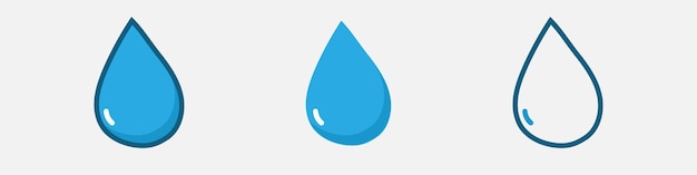 Cartoon water drop vector set