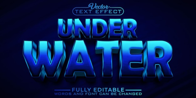 Cartoon under water editable text effect template