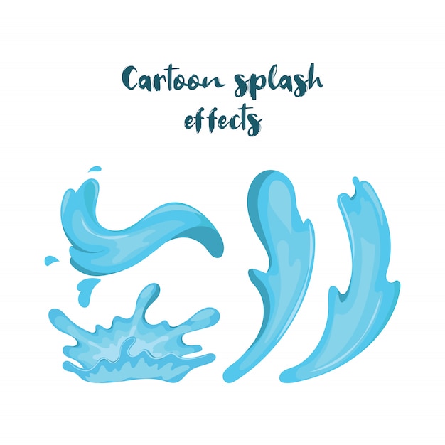 Vector cartoon water splash effects