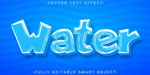 Vector cartoon water vector fully editable smart object text effect