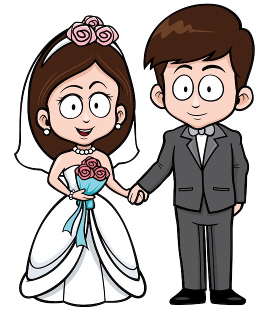 Cartoon wedding couple