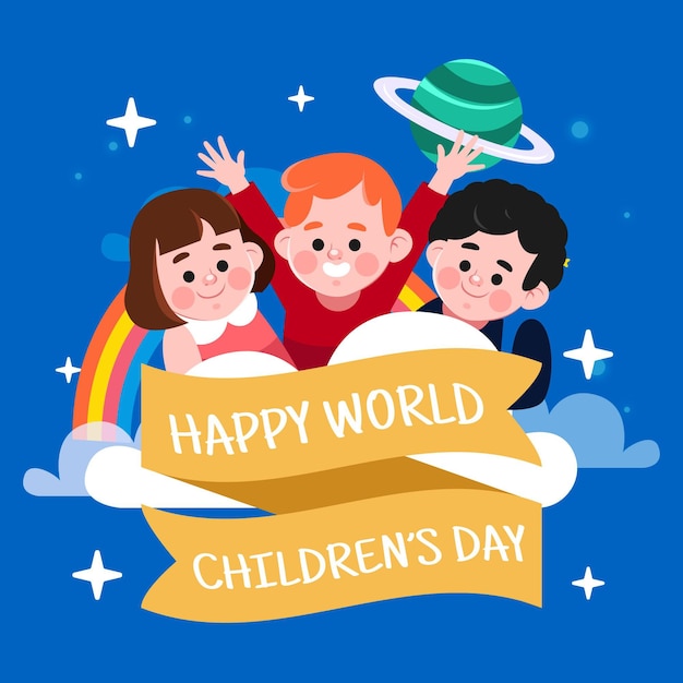 Cartoon wereld kinderdag illustratie