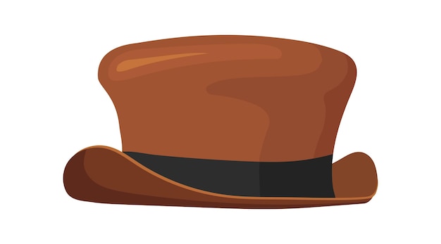 Вектор Мультяшная западная шляпа. джентльмены битник сторона аксессуар векторные иллюстрации, изолированные на белом фоне