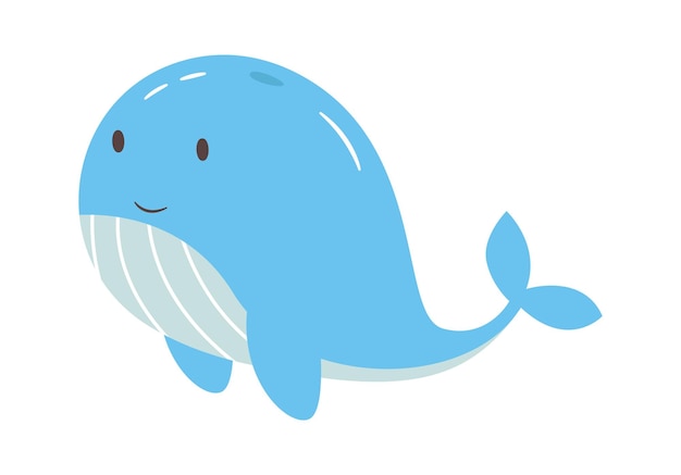 Vector cartoon whale character