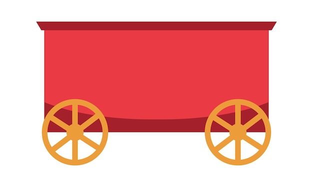 Cartoon wheeled trailer icon vector illustration